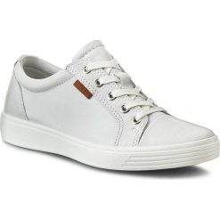 Półbuty ECCO - S7 Teen 78001301007 White. Białe półbuty damskie ecco, na imprezę, bez wzorów, ze skóry, eleganckie, bez obcasa, na płaskiej podeszwie, bez zapięcia. W wyprzedaży za 279,00 zł.
