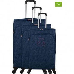 Walizki (3 szt.) "Lulu Cactus" w kolorze granatowym. Niebieskie walizki marki Lulu Castagnette, z materiału. W wyprzedaży za 673,95 zł.