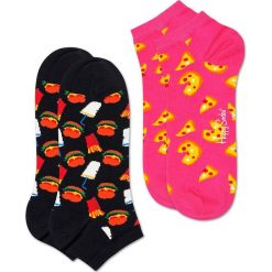 Happy Socks - Skarpetki Pizza Low (2-pack). Różowe skarpetki damskie Happy Socks, bez wzorów. Za 54,90 zł.