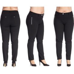 Eleganckie casualowe spodnie z zamkami slim zwężane nogawki PLUS SIZE NOWOŚĆ. Szare spodnie damskie Moda Size Plus Iwanek, s, bez wzorów, z dzianiny, z podwyższonym stanem. Za 115,90 zł.