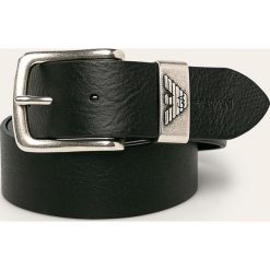 Emporio Armani - Pasek skórzany. Pomarańczowe paski męskie Emporio Armani, w paski, ze skóry. Za 489,90 zł.