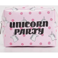 Kosmetyczki damskie: Kosmetyczka unicorn – Różowy