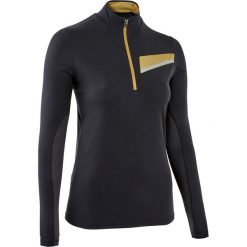 Bluza do biegania z długim rękawem TRAIL damska. Czarne bluzy damskie EVADICT, bez wzorów, z elastanu, z długim rękawem, długie, bez kaptura, do biegania. Za 69,99 zł.