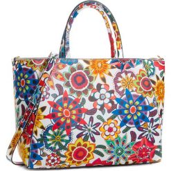 Torebka CREOLE - K10544 Kwiaty Multicolor Biały. Białe torebki klasyczne damskie marki Creole, w kwiaty, ze skóry. W wyprzedaży za 219,00 zł.