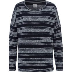 Sweter w kolorze granatowym. Niebieskie swetry damskie Cross Jeans, l, w paski, ze splotem, bez rękawów, bez kaptura. W wyprzedaży za 56,95 zł.