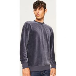 Bluza z prążkowanego weluru - Niebieski. Niebieskie bluzy męskie rozpinane marki Reserved, l, prążkowane. Za 119,99 zł.