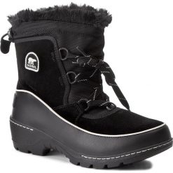 Śniegowce SOREL - Youth Torino III NY1892 Black/Light Bisque 010. Czarne kozaki damskie Sorel, ze skóry, bez obcasa, bez zapięcia. W wyprzedaży za 259,00 zł.