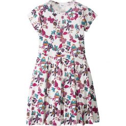Sukienka shirtowa z nadrukiem bonprix biel wełny z nadrukiem. Białe sukienki dziewczęce bonprix, z nadrukiem, z wełny, z krótkim rękawem, krótkie, mini. Za 44,99 zł.