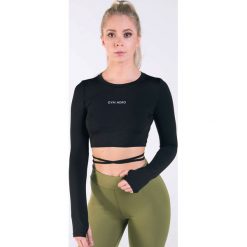 Gym Hero - Bluzka Hero Girl. Czarne bluzki damskie Gym Hero, s, z nadrukiem, z dzianiny, z okrągłym kołnierzem, bez rękawów. Za 129,90 zł.