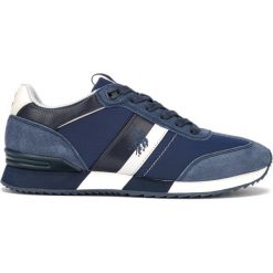 U.S. Polo Assn Austen Tenisówki Niebieski. Niebieskie trampki męskie U.S. Polo Assn., bez wzorów, ze skóry, na sznurówki. Za 412,95 zł.