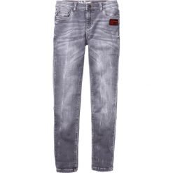 Dżinsy dresowe Slim Fit bonprix szary denim. Szare dresy chłopięce bonprix, bez wzorów, z jeansu. Za 79,99 zł.