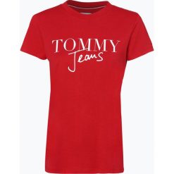Tommy Jeans - T-shirt damski, czerwony. Czerwone t-shirty damskie marki Tommy Jeans, l, z napisami, z jeansu. Za 99,95 zł.