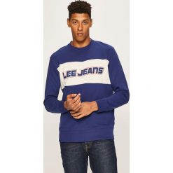 Lee - Bluza. Niebieskie bluzy męskie Lee, xl, z nadrukiem, z bawełny, z okrągłym kołnierzem. W wyprzedaży za 129,90 zł.