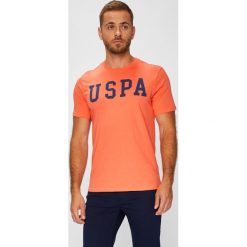 U.S. Polo - T-shirt. Pomarańczowe koszulki polo męskie marki U.S. Polo, l, z nadrukiem, z bawełny. Za 139,90 zł.