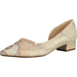 Buty ślubne damskie: Skórzane czółenka w kolorze beżowym