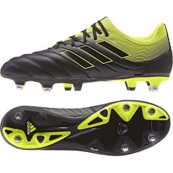Buty piłkarskie adidas Copa 19.3 Sg M CG6920. Czarne buty sportowe męskie Adidas, z materiału, na sznurówki, do piłki nożnej. W wyprzedaży za 339,00 zł.
