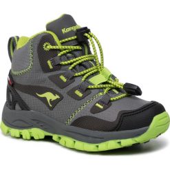 Śniegowce KANGAROOS - Traiker Mid Rtx 18385 000 2014 S Steel Grey/Lime. Szare śniegowce chłopięce KangaROOS, bez zapięcia. Za 209,00 zł.