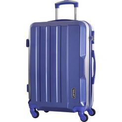 Walizka w kolorze niebieskim - 34 l. Niebieskie walizki Travel One, z materiału. W wyprzedaży za 179,95 zł.