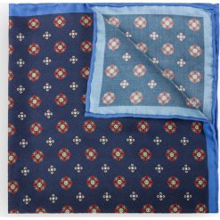 Poszetka Granatowa Paisley. Szare poszetki męskie marki LANCERTO, paisley, klasyczne. Za 99,90 zł.