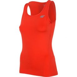 Top treningowy damski TSDF303 - czerwony. Czerwone topy damskie 4f, bez wzorów, z dzianiny, bez kołnierzyka. Za 49,99 zł.