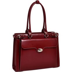Torba ze skóry na komputer przenośny czerwona Winnetka 15,6". Czerwone torby na laptopa Mcklein, w paski, ze skóry, eleganckie. Za 899,00 zł.