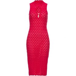 Sukienka bonprix czerwony. Czerwone sukienki hiszpanki bonprix, z krótkim rękawem, mini, dopasowane. Za 69,99 zł.