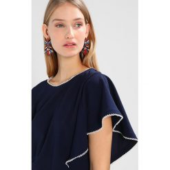 T-shirty damskie: Cortefiel WITH FRILLED SLEEVES Tshirt z nadrukiem marine blue