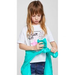 Mango Kids - Top dziecięcy Toys 110-164 cm. Szare topy damskie marki Mango Kids, z aplikacjami, z bawełny, z okrągłym kołnierzem. W wyprzedaży za 29,90 zł.