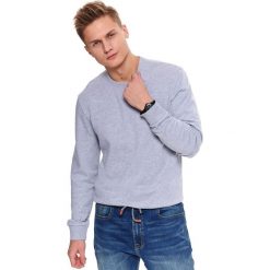 Bluza gładka. Szare bluzy męskie Top Secret, na wiosnę, xxl, bez wzorów, z jeansu, klasyczne, z klasycznym kołnierzykiem, z długim rękawem, długie, bez kaptura. W wyprzedaży za 69,99 zł.