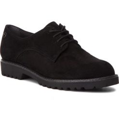 Oxfordy TAMARIS - 1-23725-21 Black Suede 004. Czarne creepersy damskie Tamaris, z materiału, na obcasie. Za 289,90 zł.