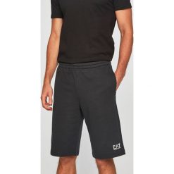EA7 Emporio Armani - Szorty. Czarne spodenki sportowe męskie EA7 Emporio Armani, xl, bez wzorów, z bawełny, sportowe. W wyprzedaży za 229,90 zł.