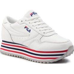 Sneakersy FILA - Orbit Zeppa Stripe Wmn 1010667.02P White/Stripe. Białe sneakersy damskie Fila, ze skóry. Za 389,00 zł.