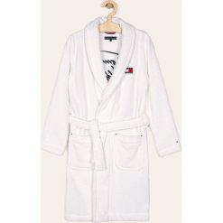 Tommy Hilfiger - Szlafrok dziecięcy. Białe szlafroki chłopięce z aplikacjami, z bawełny. Za 299,90 zł.