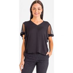 BLUZKA twinset. Czarne bluzki damskie Twinset, bez wzorów, bez kołnierzyka, bez rękawów. Za 602,10 zł.