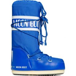 Buty MOON BOOT NYLON. Szare śniegowce damskie Moon Boot, na imprezę, z nylonu, bez zapięcia. W wyprzedaży za 252,00 zł.