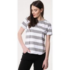 Szara T-shirt Level Headed. Szare bluzki damskie Born2be, xl, bez wzorów, bez kołnierzyka, bez rękawów. W wyprzedaży za 34,99 zł.