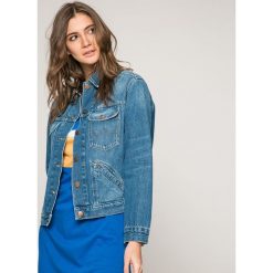 Wrangler - Kurtka. Niebieskie kurtki damskie Wrangler, s, bez wzorów, z bawełny, krótkie. W wyprzedaży za 299,90 zł.