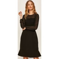 Lauren Ralph Lauren - Sukienka. Czarne sukienki damskie Lauren Ralph Lauren, w paski, z elastanu, z okrągłym kołnierzem, z długim rękawem, długie, mini, rozkloszowane. W wyprzedaży za 599,90 zł.