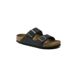 Klapki Birkenstock ARIZONA SFB LEATHER sanda_y m__czyzna BLACK. Czarne kapcie męskie Birkenstock, bez wzorów. Za 301,25 zł.