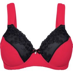 Biustonosze: Biustonosz „minimizer” bonprix czarno-czerwony