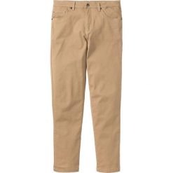 Spodnie ze stretchem Classic Fit Straight bonprix matowa wielbłądzia wełna. Brązowe spodnie męskie bonprix, na co dzień, m, bez wzorów, z wełny. Za 99,99 zł.
