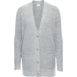 Kardigany damskie: Sweter rozpinany oversize bonprix jasnoszary melanż