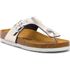 Japonki DR. BRINKMANN - 701395 Gold 82. Żółte klapki damskie marki Dr. Brinkmann, bez wzorów, ze skóry ekologicznej, bez obcasa. Za 119,00 zł.