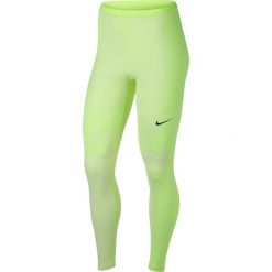 Legginsy Nike Run Tech Pack Knit Tights W Jaskrawo-Limonkowe. Zielone spodnie damskie Nike, z napisami, z podwyższonym stanem, do biegania. Za 489,99 zł.