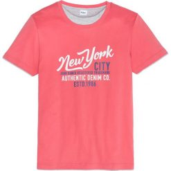 T-shirty męskie: T-shirt w optyce 2 w 1, z nadrukiem, Regular Fit bonprix koralowy