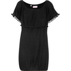 Shirt "carmen" z kolekcji Maite Kelly bonprix czarny melanż. Czarne koszulki damskie bonprix, bez wzorów, boho, bez kołnierzyka. Za 54,99 zł.