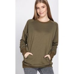 Ciemnozielona Bluza Demonic. Brązowe bluzy sportowe damskie Born2be, m, z dresówki, z długim rękawem, długie. Za 39,99 zł.
