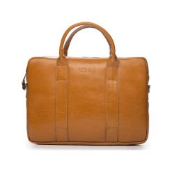 Torba Solier Skórzana męska torba na laptopa Camel Solier William. Brązowe torby na laptopa Solier, bez wzorów. Za 607,48 zł.