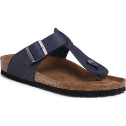 Japonki BIRKENSTOCK - Medina 1018181 Saddle Matt Navy. Niebieskie klapki męskie Birkenstock, bez wzorów, ze skóry ekologicznej. Za 289,00 zł.