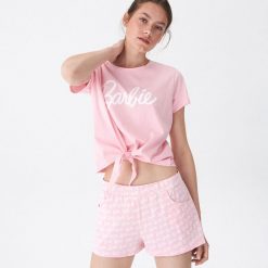 Dwuczęściowa piżama Barbie - Różowy. Różowe piżamy damskie House, s, bez wzorów, bez rękawów. W wyprzedaży za 39,99 zł.